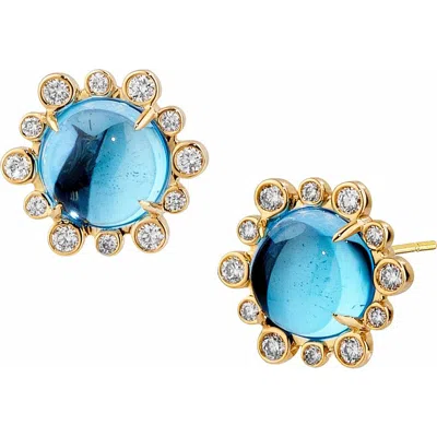 Syna Aura Petite Studs In Red