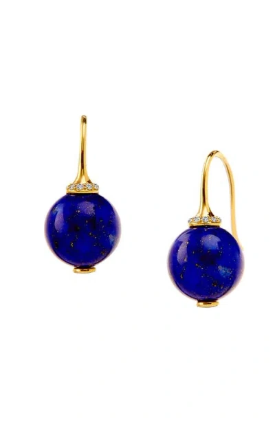 Syna Bead Earrings In Blue