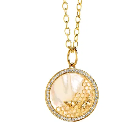 Syna Bee Hive Charm In Gold