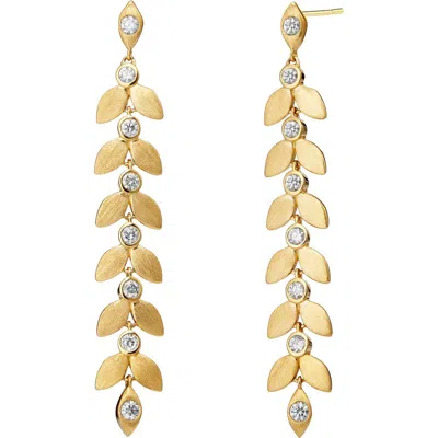 Syna Cerez Petal Drop Earings In Gold