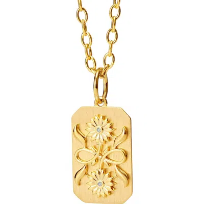 Syna Cerez Sunflower Emblem Pendant In Gold