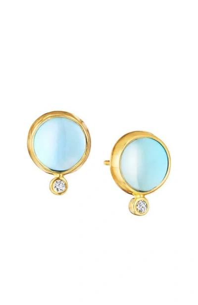 Syna Cirra Cabochon Studs In Gold