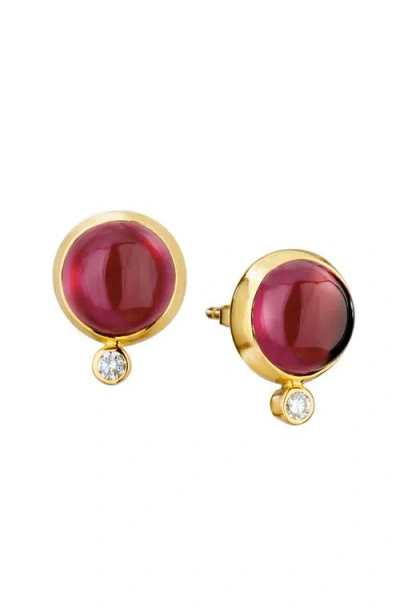 Syna Cirra Cabochon Studs In Gold