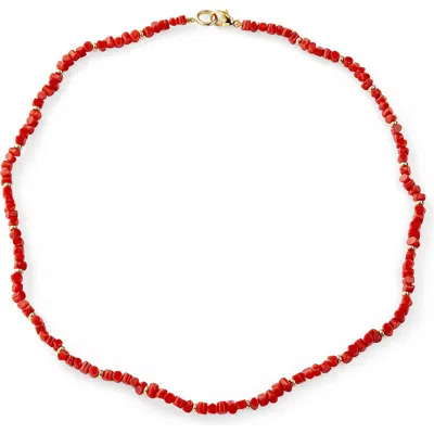 Syna Coral Necklace In Red
