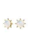 Syna Cosmic Sun Studs In Gold