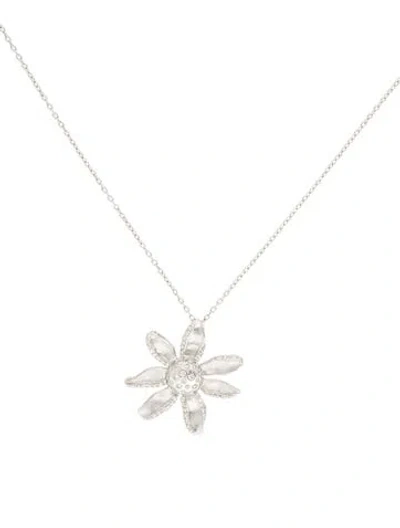 Pre-owned Syna Diamond Jardin Flower Pendant Necklace, 18" In Multi