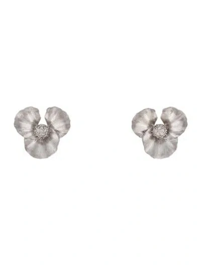 Pre-owned Syna Diamond Jardin Flower Stud Earrings In Multi