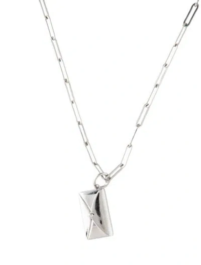Pre-owned Syna Diamond Love Letter Pendant Necklace, 18" In Multicolor