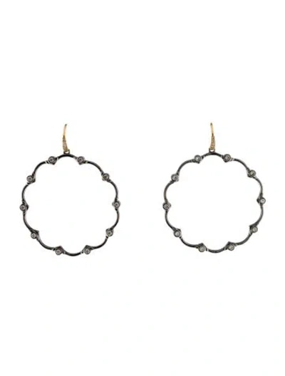 Pre-owned Syna Diamond Mogul Flower Earrings In Multi