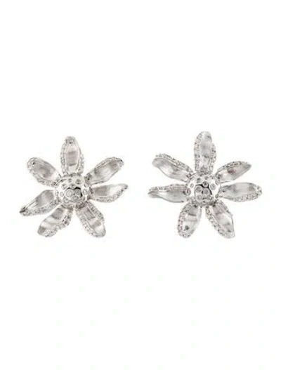 Pre-owned Syna Diamond Two-tone Daisy Stud Earrings In Multicolor