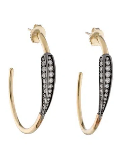 Pre-owned Syna Diamondjardin Love Leaf Hoop Earrings In Multi