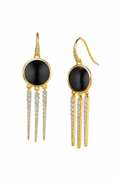 Syna Dream Catcher Earrings In Black Onyx