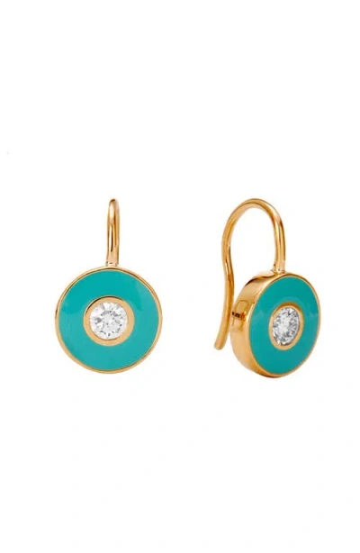 Syna Enamel Disc Earrings In Gold