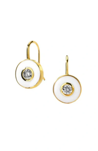 Syna Enamel Disc Earrings In Gold