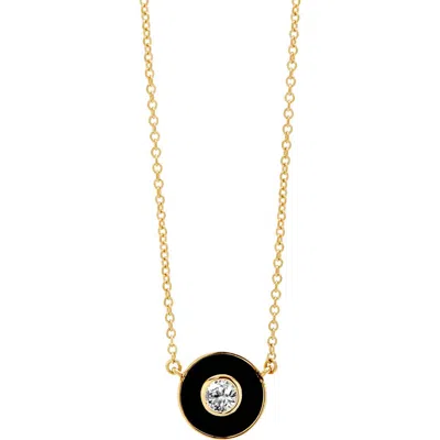 Syna Enamel Disc Necklace In Gold