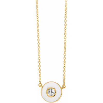 Syna Enamel Disc Necklace In Red