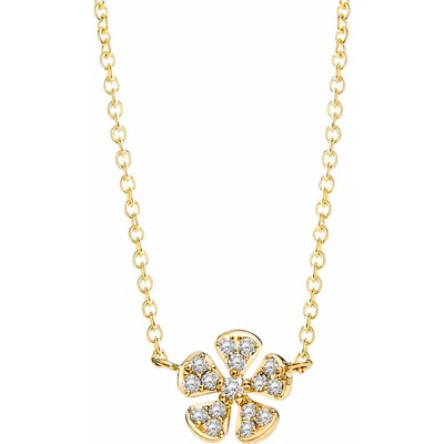 Syna Flower Necklace In Gold