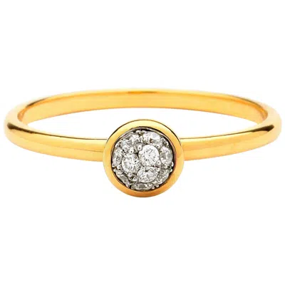 Pre-owned Syna Jewels Syna Yellow Gold Mini Diamond Pave Ring