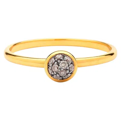 Pre-owned Syna Jewels Syna Yellow Gold Mini Diamond Pave Ring