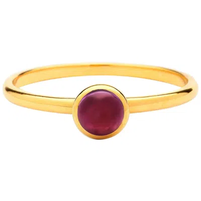 Pre-owned Syna Jewels Syna Yellow Gold Mini Rubellite Ring