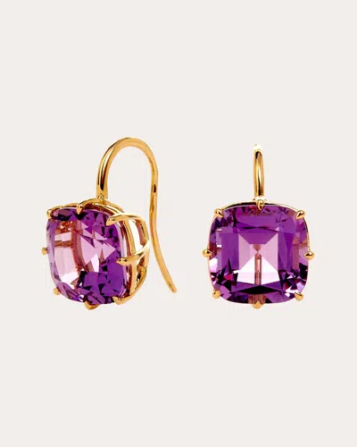 Syna Jewels Women's Amethyst Geometrix Drop Earrings In Purple