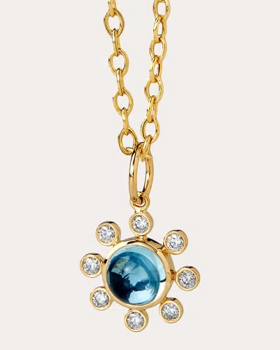 Syna Jewels Women's Blue Topaz Candy Pendant Necklace