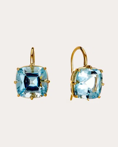 Syna Jewels Women's Blue Topaz Geometrix Drop Earrings