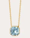 Syna Jewels Women's Blue Topaz Geometrix Pendant Necklace In Blue