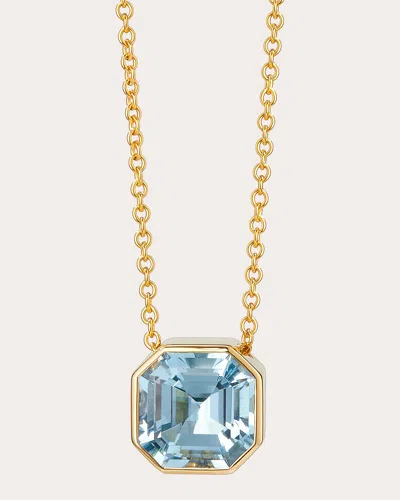 Syna Jewels Women's Blue Topaz Geometrix Pendant Necklace In Blue