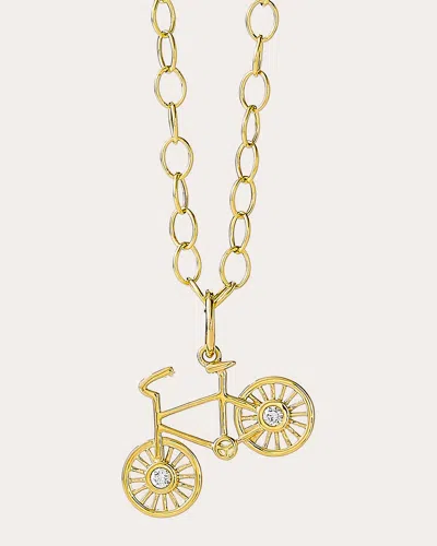 Syna Jewels Women's Diamond Bicycle Charm Pendant In Gold