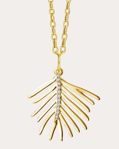 Syna Jewels Women's Diamond Jardin Palm Pendant In Gold