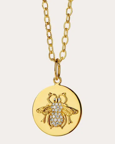 Syna Jewels Women's Diamond Jardin Queen Bee Charm Pendant In Gold