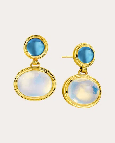 Syna Jewels Women's Moon Quartz & London Blue Topaz Candy Drop Earrings In Multi