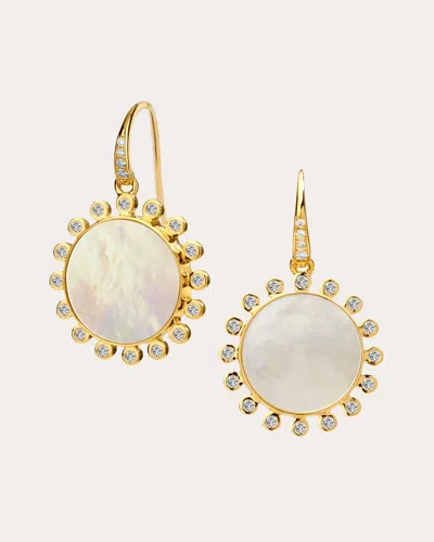 Syna Jewels Women's Mother Of Pearl Cosmic Drop Earrings In White