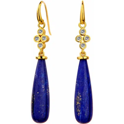 Syna Long Drop Earrings In Gold