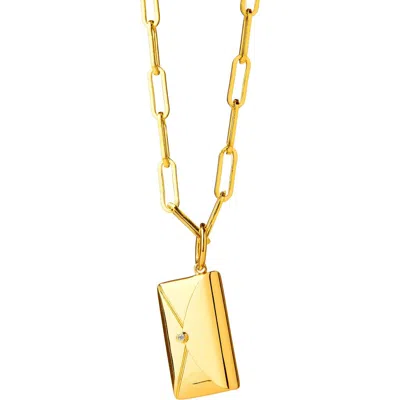 Syna Love Letter Charm In Gold