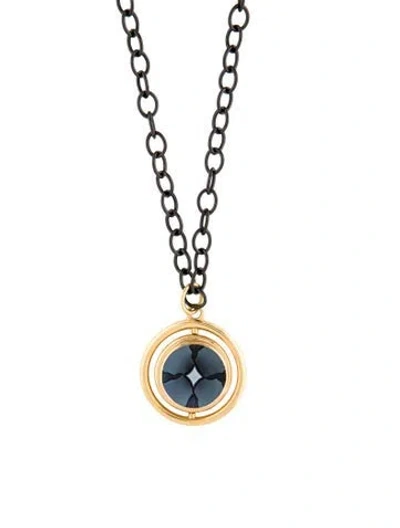 Pre-owned Syna Onyx & Diamond Reversible Cameo Pendant Necklace, 30" In Multi