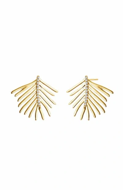 Syna Palm Leaf Earrings In Gold