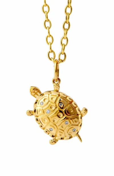 Syna Slow Voyager Turtle Charm In Gold