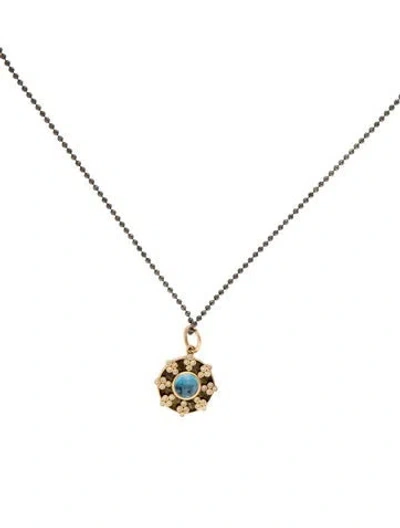 Pre-owned Syna Topaz & Diamond Pendant Necklace, 17.75" In Multi