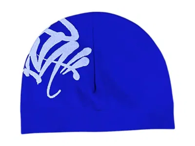 Pre-owned Syna World Men's  Big Logo Skull Beanie In Blue
