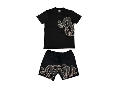 Pre-owned Syna World Men's  Logo T-shirt & Shorts Set In Black/rose Gold In Multi