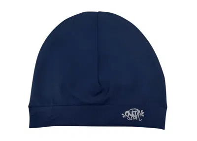 Pre-owned Syna World Men's  Skull Cap Beanie In Navy Blue