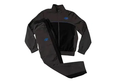 Pre-owned Syna World Men's  Syna Logo Shell Tracksuit In Grey/black/cobalt Blue In Multi