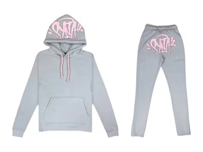 Pre-owned Syna World Men's  Syna Logo Tracksuit In Grey/pink In Multi