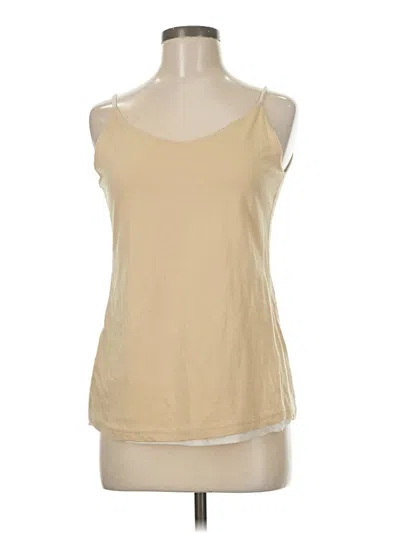 Pre-owned Synergy Sleeveless Top Tan Scoop Neck Tops In Brown