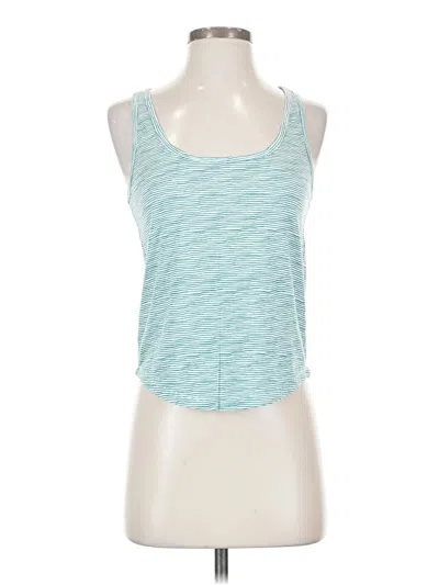 Pre-owned Synergy Tank Top Teal Halter Neckline Tops In Blue