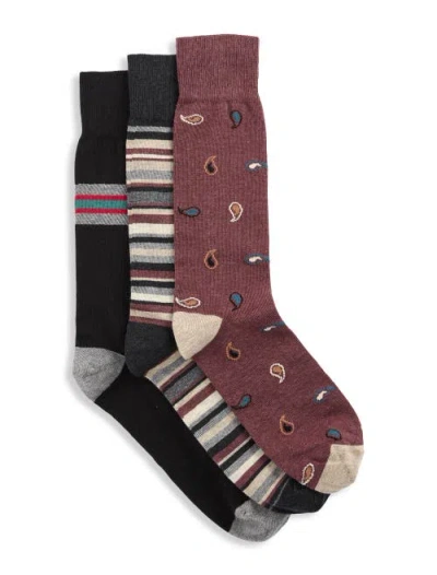 Synrgy By Dxl Big & Tall 3-pk Paisley Socks In Multi