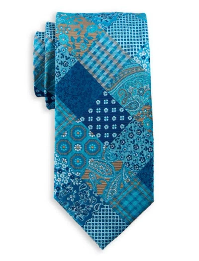Synrgy By Dxl Big & Tall Abstract Patchwork Tie In Teal