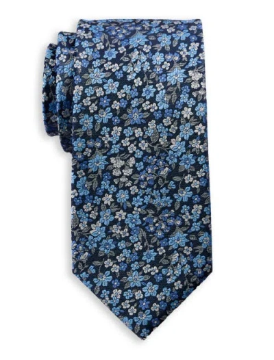 Synrgy By Dxl Big & Tall Autumn Floral Tie In Navy